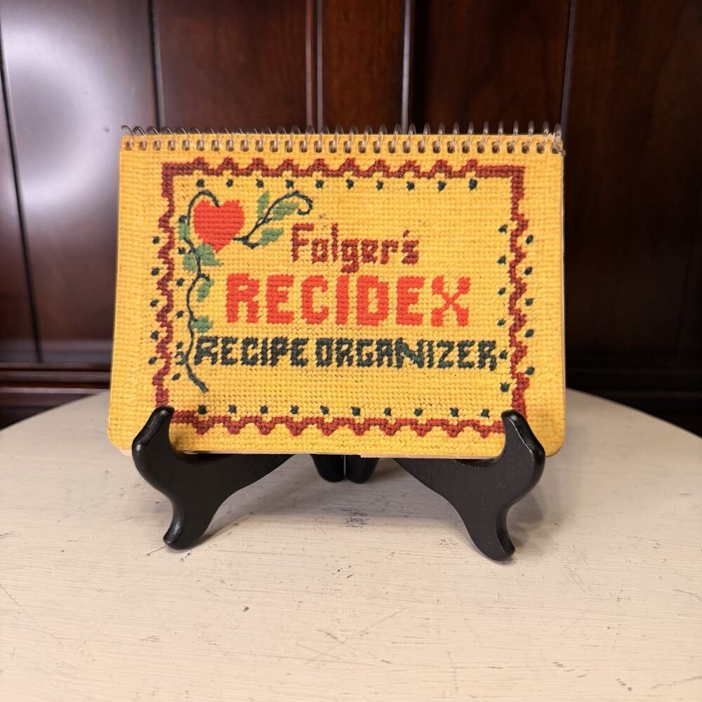 UNUSED Vintage 1970s Recipe Organizer Folgers Recidex Gift New Kitschy Book NEW